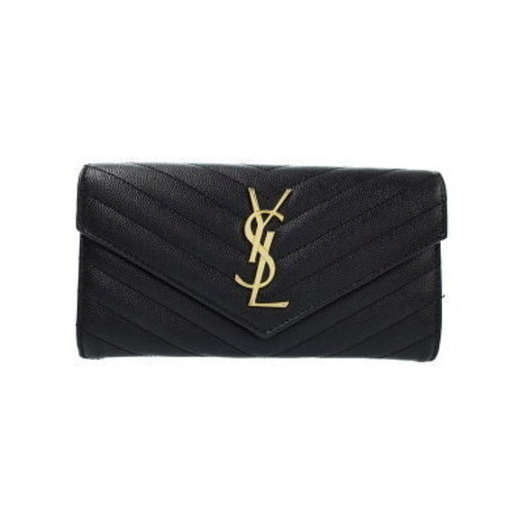 SAINT LAURENT PARIS Monogram Flap Wallet Bifold Long - Picture 1 of 5